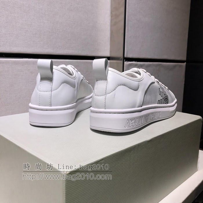 Armani男鞋 2019新款 最新官網同款 原單品質 阿瑪尼白色男士休閒鞋  jpx1359